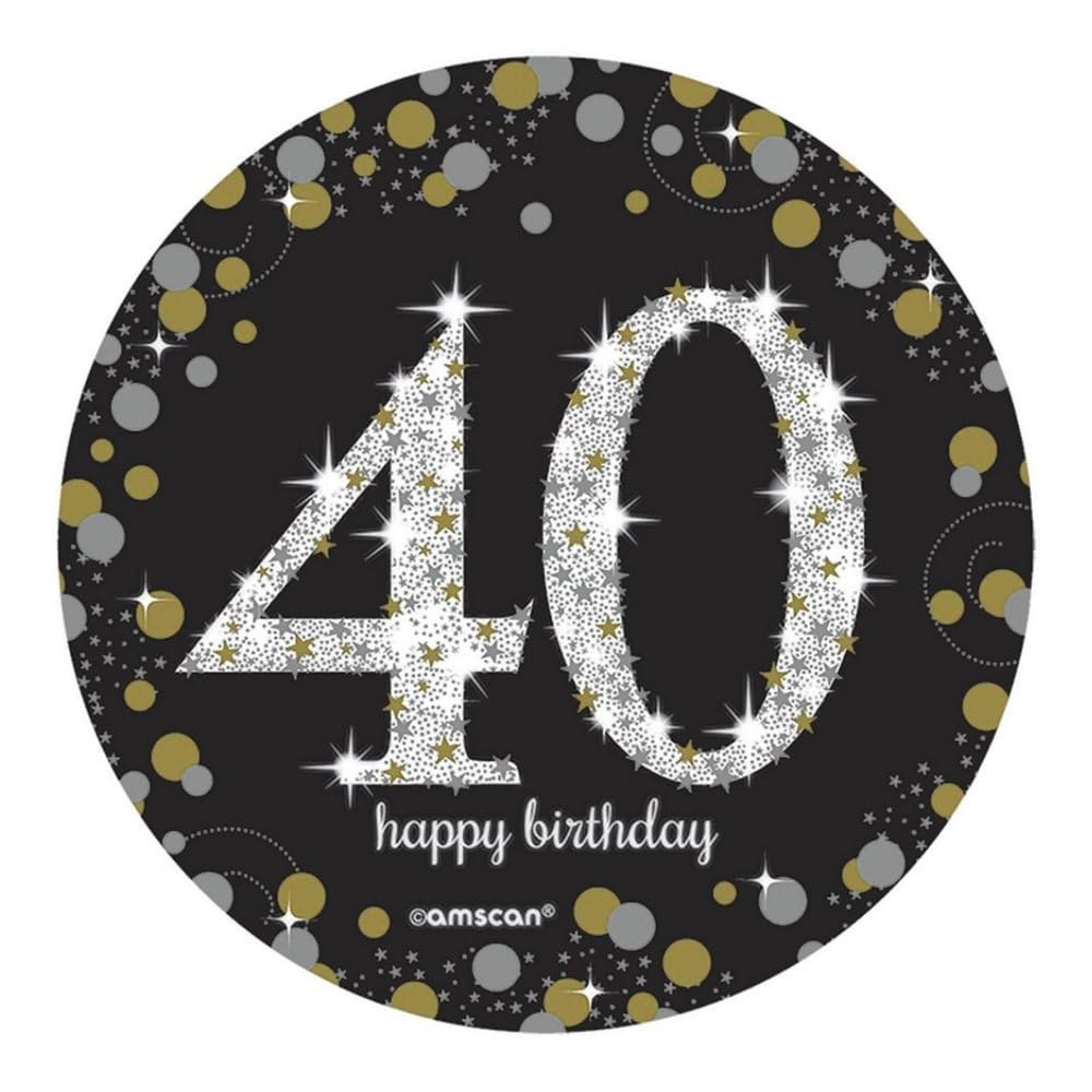 Amscan 18 Inch Gold & Silver Foil 40th Birthday Centerpiece - Elegant Party Decor