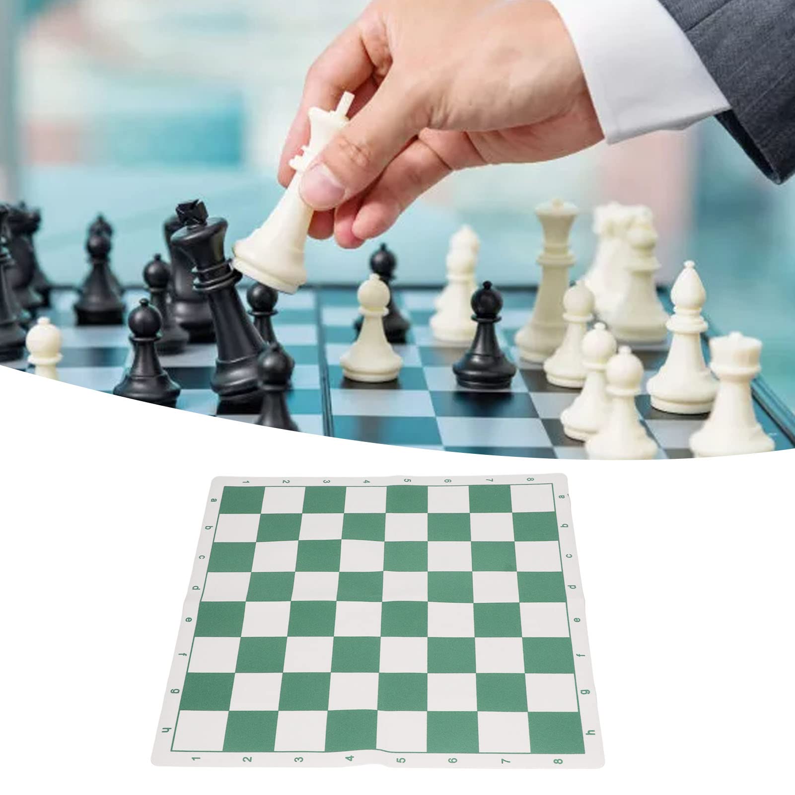 Roll-Up Chess Board – Portable PU Leather Tournament Mat for Travel & Practice (Large)