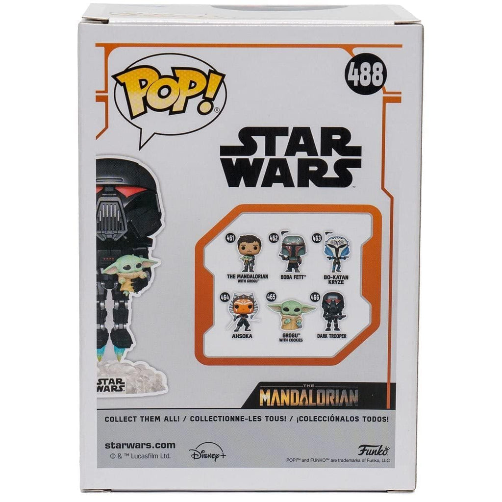 Funko Pop! Star Wars: The Mandalorian – Dark Trooper with Grogu #488 (Glow-in-the-Dark Exclusive)