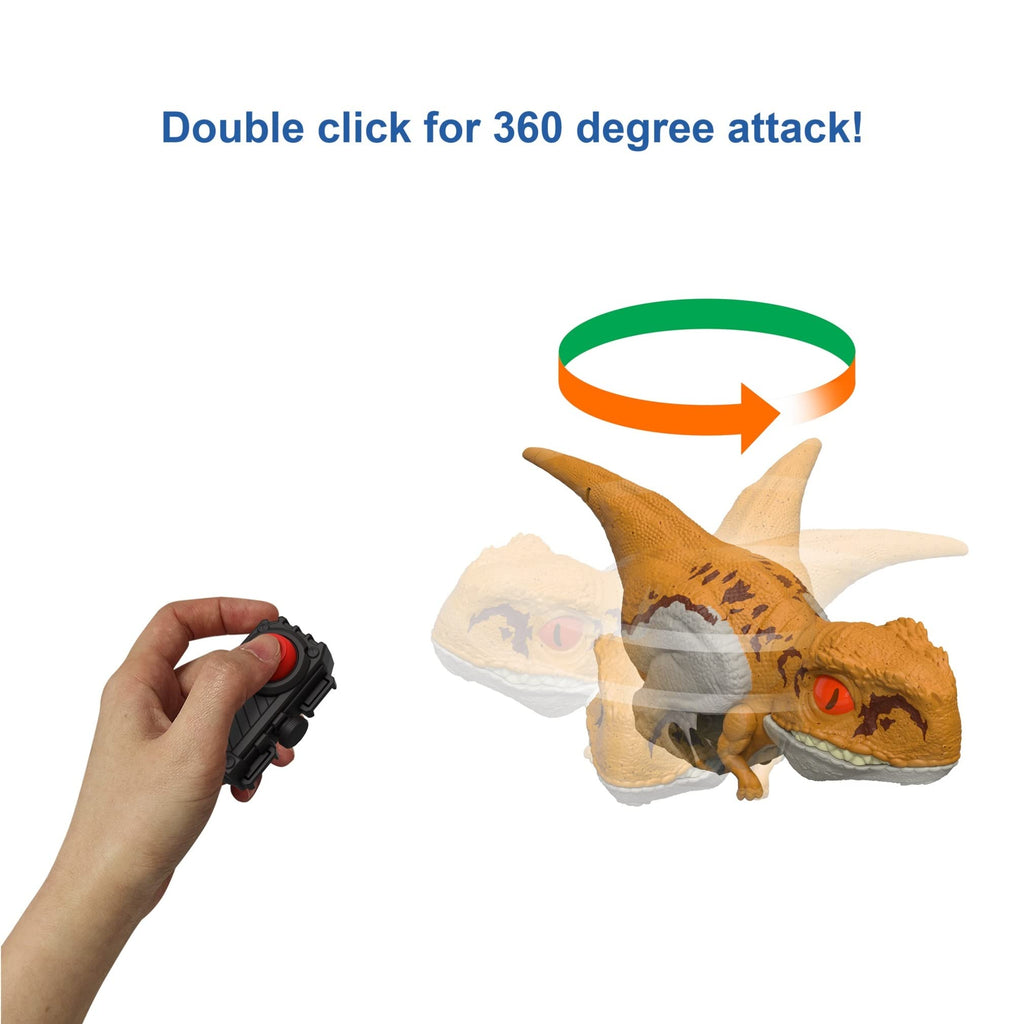 Mattel Jurassic World Uncaged Atrociraptor Interactive Dinosaur Toy with Clicker-Controlled Movement and Sounds