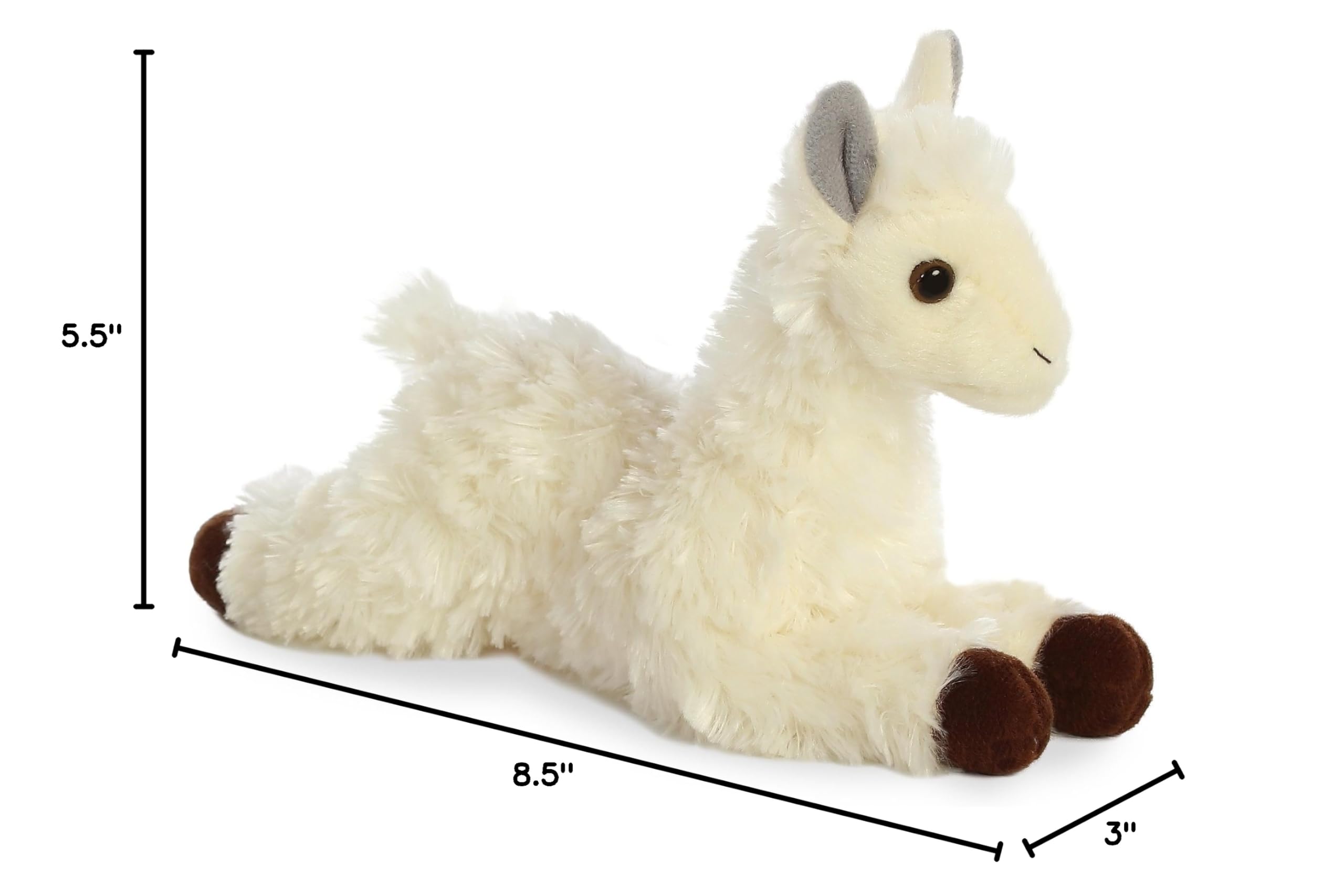 Aurora Mini Flopsie Llama Stuffed Animal - Soft White Plush Toy, 8.5", Perfect for Cuddles & Play