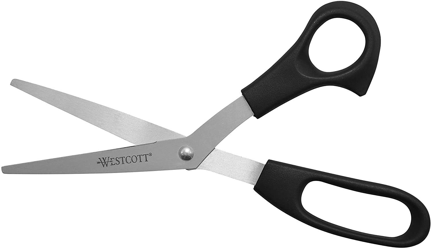Westcott 8" All-Purpose Scissors (3-Pack) – Bent Stainless Steel Blades, Black