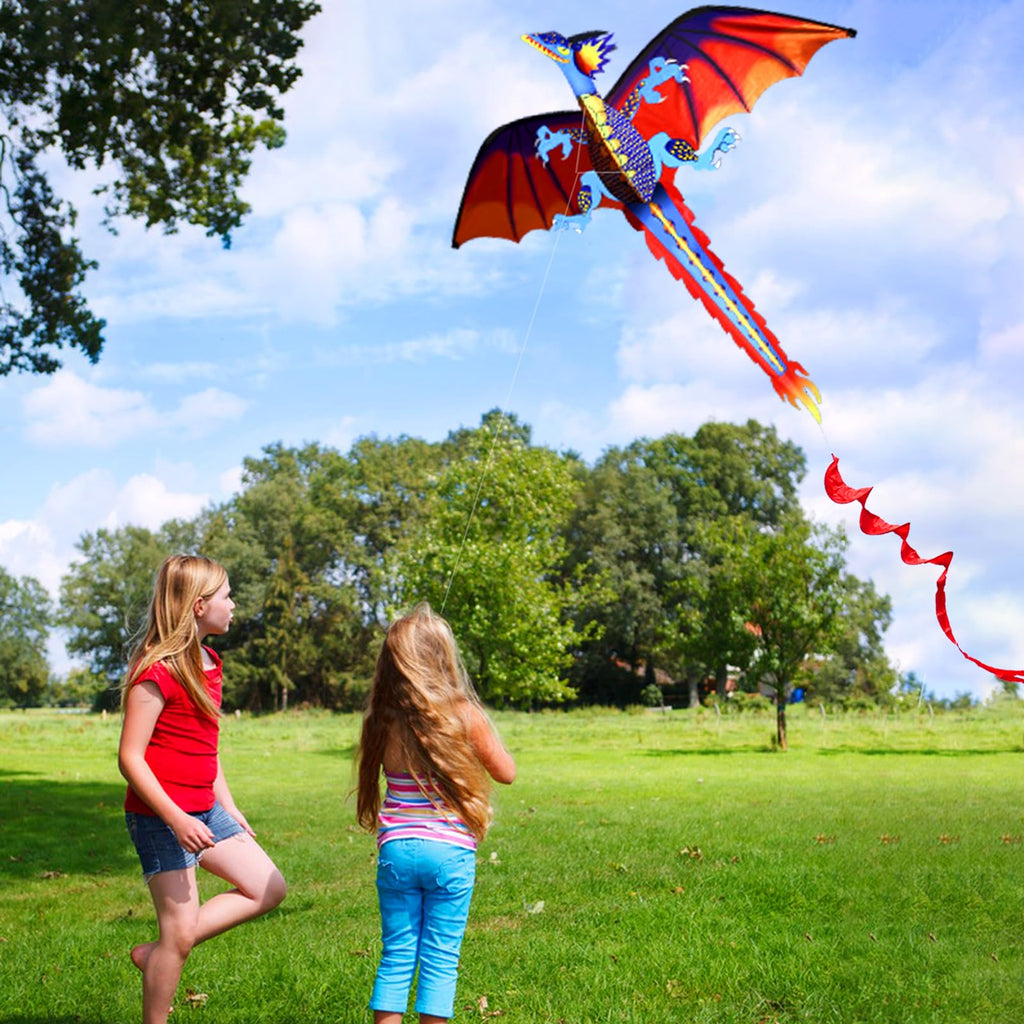 63 Inch HENGDA KITE Upgrade Dragon Kite – Easy to Fly Single Line for Beginners