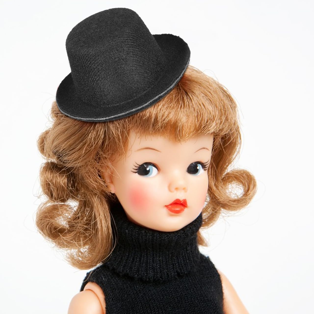 6pcs Miniature Cloth Top Hats for Crafts, Snowman, Dollhouse, and Party Decorations