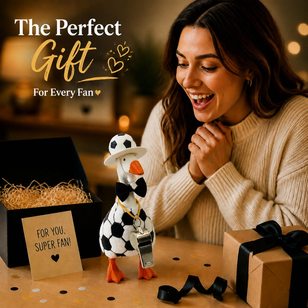 7 Inch Desk Goose Soccer Outfit Set - Includes Jersey, Hat, Whistle & Bow Tie for Mini Porch Goose Figurines