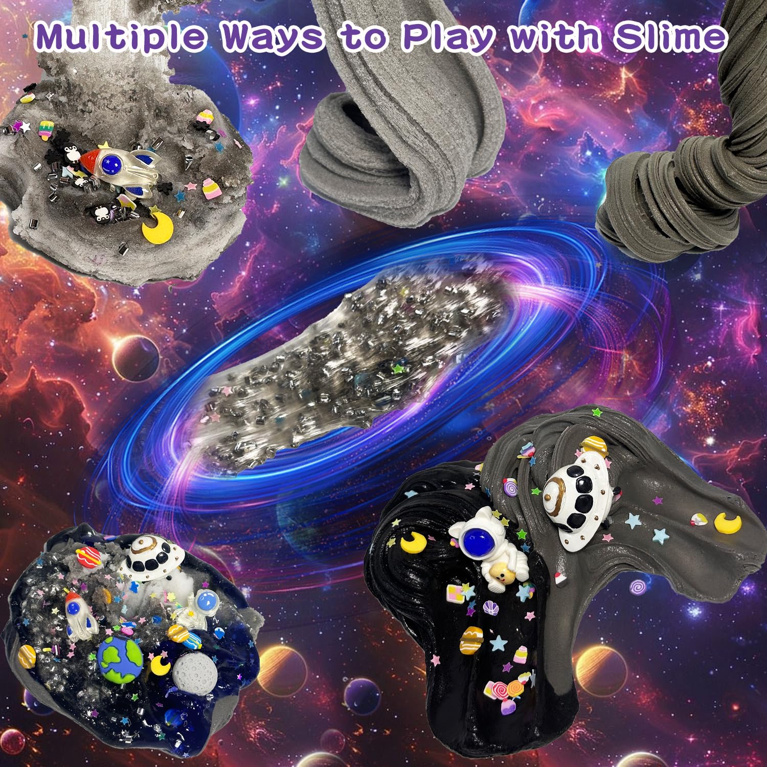 7-Pack Galaxy Slime Kit with Butter, Cloud & Crunchy Slime – Non-Sticky, Super Soft, ASTM Certified for Kids Ages 6-12