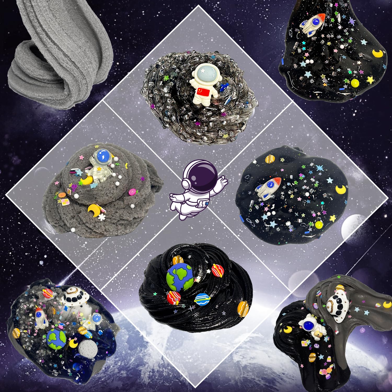 7-Pack Galaxy Slime Kit with Butter, Cloud & Crunchy Slime – Non-Sticky, Super Soft, ASTM Certified for Kids Ages 6-12