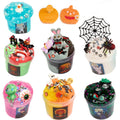 7-Pack Halloween Slime Kit: Cloud Butter Clear Slime Set with Spooky Add-ins for Kids