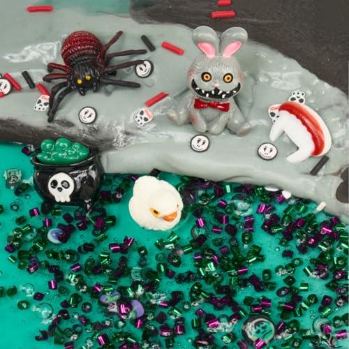 7-Pack Halloween Slime Kit: Cloud Butter Clear Slime Set with Spooky Add-ins for Kids
