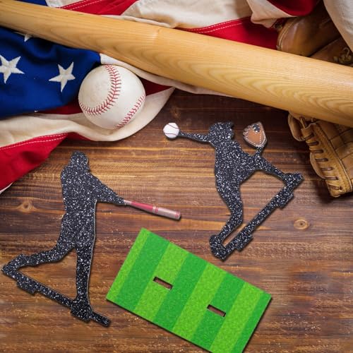 7-Piece Wooden Baseball Player Centerpieces Set for Birthday Party Table Decorations
