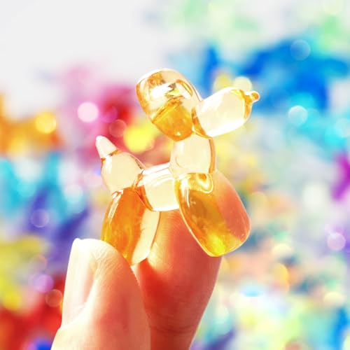70-Pack Mini Resin Balloon Dog Figurines – 8 Colors, Acrylic Keychain Charms for Party Favors