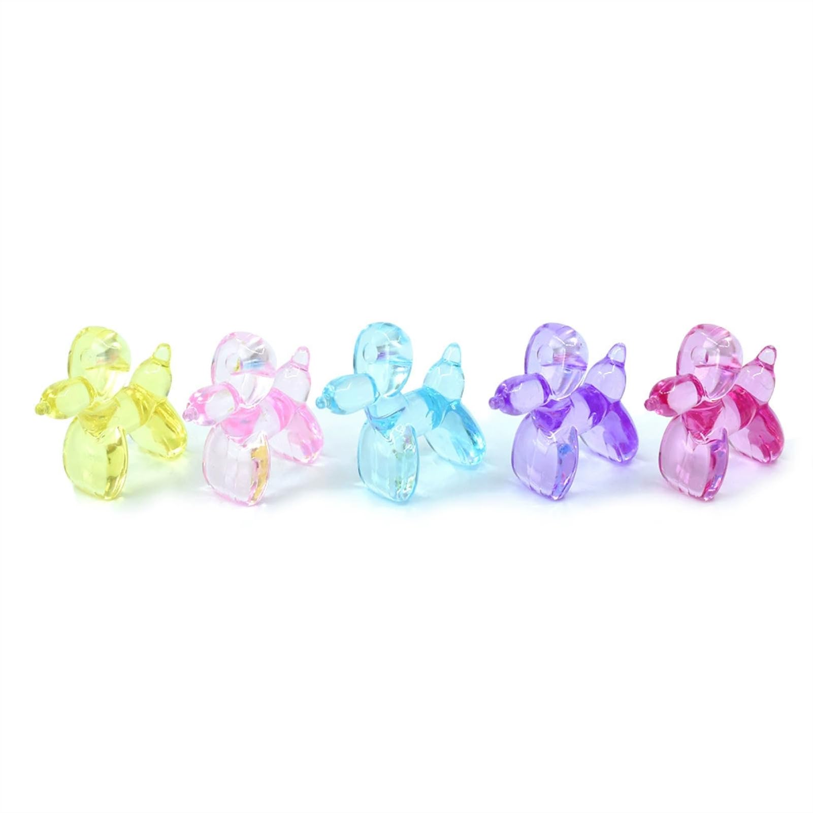 70-Pack Mini Resin Balloon Dog Figurines – 8 Colors, Acrylic Keychain Charms for Party Favors