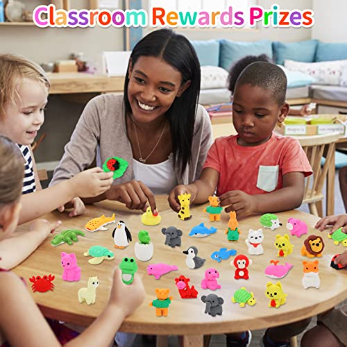 70 Take-Apart Animal Erasers for Kids: Puzzle Erasers for Classroom Rewards, Treasure Box, and Party Favors