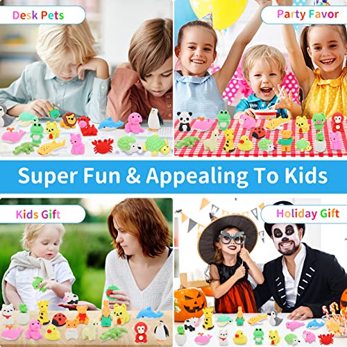 70 Take-Apart Animal Erasers for Kids: Puzzle Erasers for Classroom Rewards, Treasure Box, and Party Favors