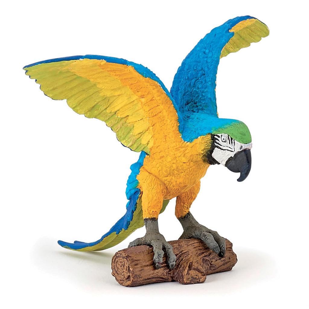 Papo Blue Macaw Figurine – Hand-Painted Parrot Toy, Ages 3+