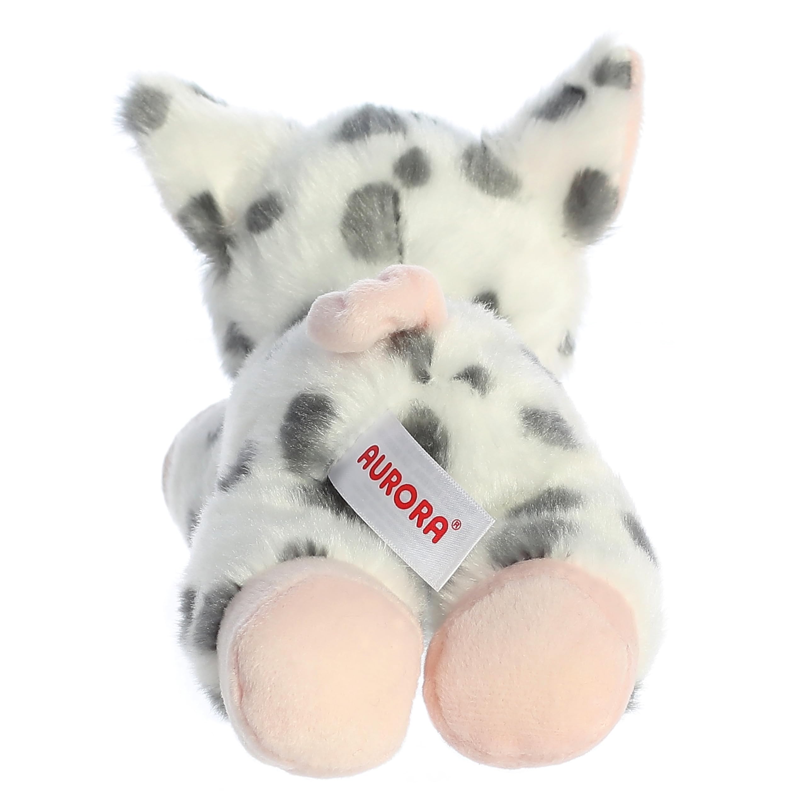 Aurora Mini Flopsie 8.5" White Spotted Piglet Plush – Soft Stuffed Animal for Kids & Adults