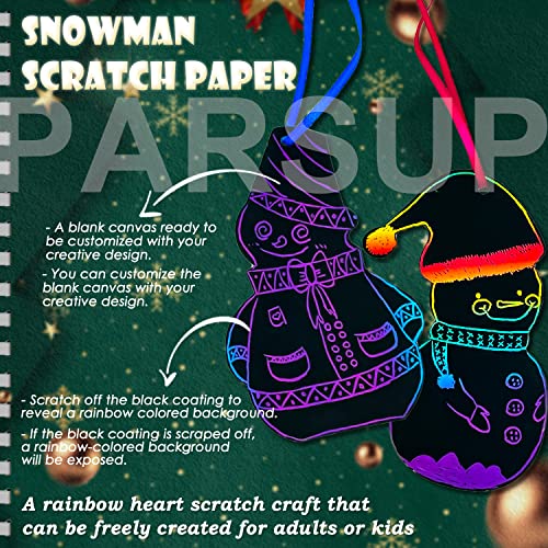 72-Pack Christmas Snowman Scratch Art Kit with Rainbow Colors – PARSUP