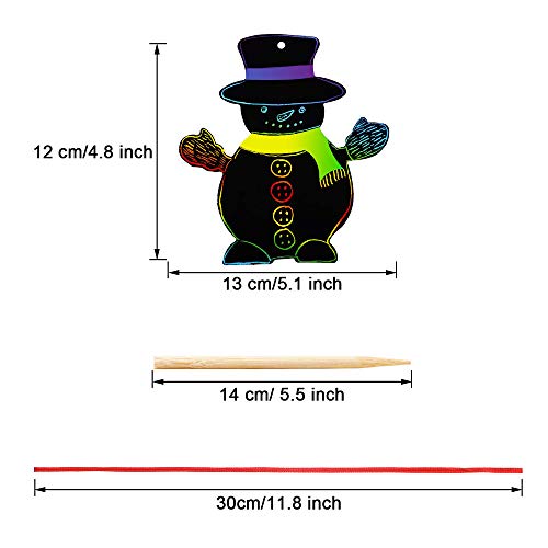 72-Pack Christmas Snowman Scratch Art Kit with Rainbow Colors – PARSUP