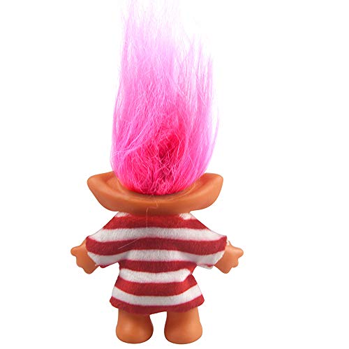 7.5" Vintage Troll Doll - Red, Soft Hair, Cute Clothes - Yintlilocn