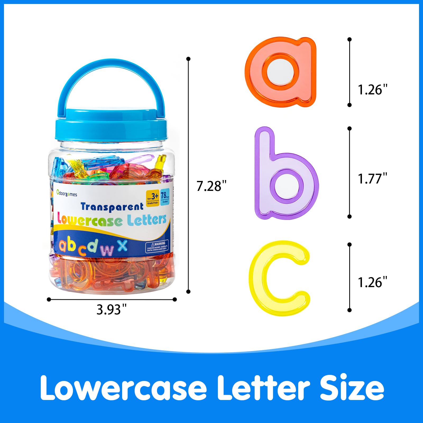 78 Translucent Lowercase Letters for Light Table Learning - Odoorgames