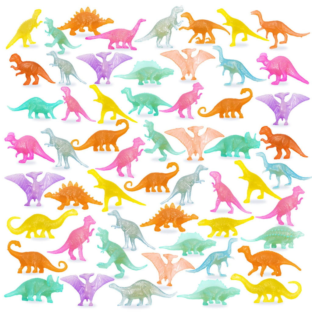 78pcs Glow in the Dark Dinosaur Toys Set - Mini Realistic Figures for Party Favors and Goody Bag Stuffers