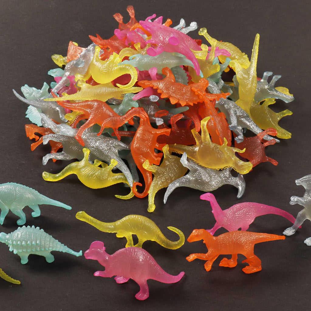 78pcs Glow in the Dark Dinosaur Toys Set - Mini Realistic Figures for Party Favors and Goody Bag Stuffers
