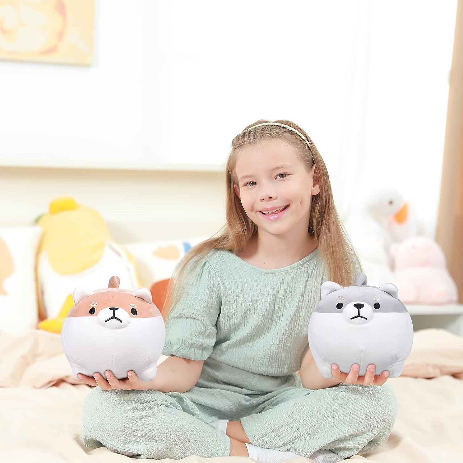 8-Inch Corgi Shiba Inu Plush – Super Soft Kawaii Stuffed Animal Pillow for Kids