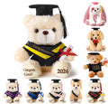 8-Inch Graduation Teddy Bear Plush with Cap and Diploma by Oukiwi (Black Attire)