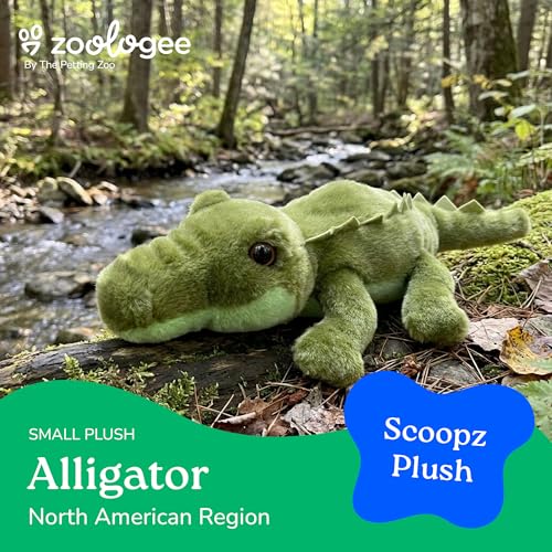 8-Inch Green Alligator Stuffed Animal by The Petting Zoo – Eco-Friendly Gator Plush Toy for Kids