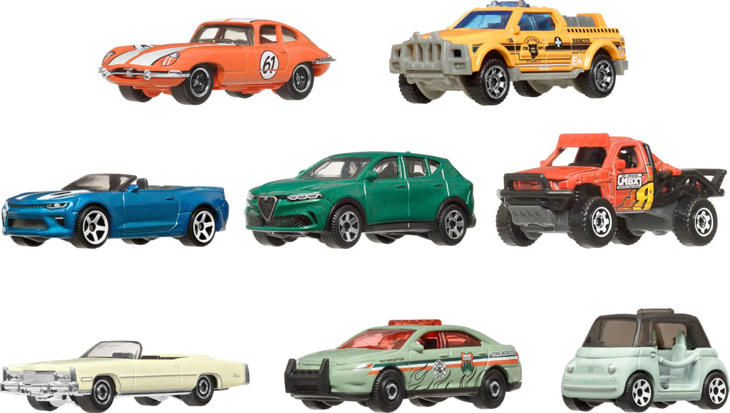 8-Matchbox Vehicles Set: 1:64 Scale Die-Cast Cars & Trucks with Exclusive Model