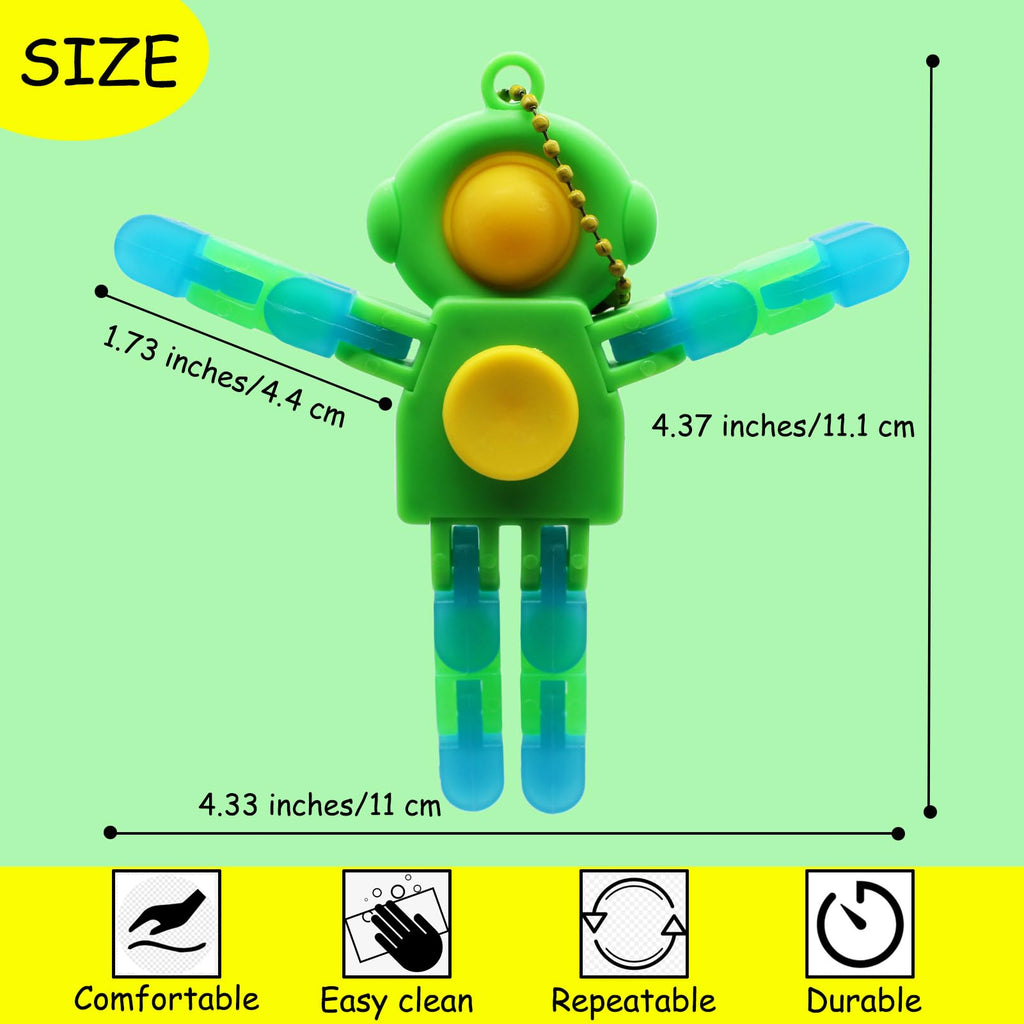 8-Pack Luminous Fidget Spinner Toy with Wacky Tracks - 3-in-1 Pop, Spin & Fold Space Astronaut for Kids