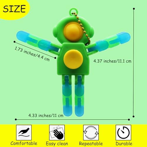 8-Pack Luminous Fidget Spinner Toy with Wacky Tracks - 3-in-1 Pop, Spin & Fold Space Astronaut for Kids