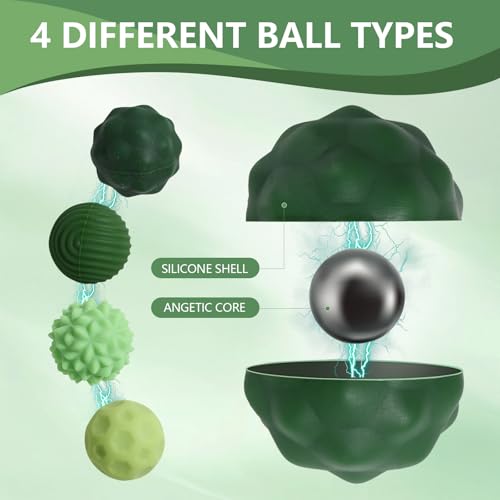 8 Pack Magnetic Balls Fidget Toy with Textured Silicone Shell - Stress Relief Sensory Toy for Anxiety, ADHD, Autism - Silent Desk Toy for Adults and Teens (Green)