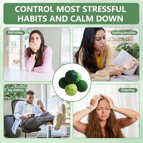 8 Pack Magnetic Balls Fidget Toy with Textured Silicone Shell - Stress Relief Sensory Toy for Anxiety, ADHD, Autism - Silent Desk Toy for Adults and Teens (Green)