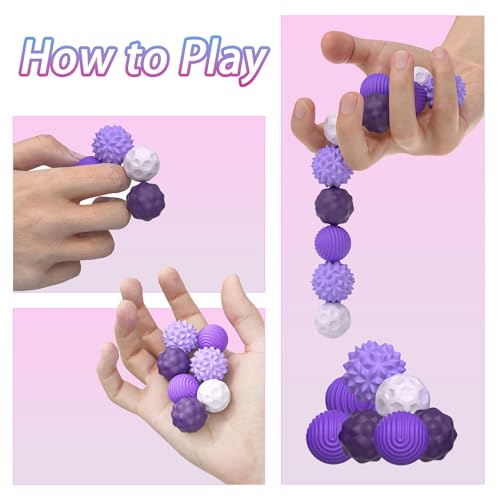 8 Pack Magnetic Fidget Balls Set - 2 Sizes, 4 Textures, Silicone Stress Relief Toys for Adults & Teens (Large 1.1 in, Small 0.8 in)