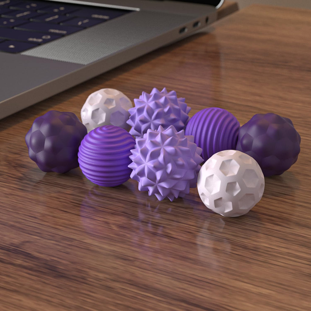 8 Pack Magnetic Fidget Balls Set - 2 Sizes, 4 Textures, Silicone Stress Relief Toys for Adults & Teens (Large 1.1 in, Small 0.8 in)