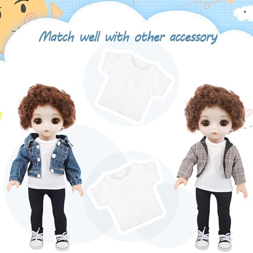8 Pack Plain White Doll T-Shirts for 18 Inch Boy Dolls – Sublimation Blank Tees for DIY Crafting