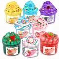 8-Pack Scented Slime Kit with Peach Butter and Clear Slime, Non-Sticky, Includes Charms – Gift for Kids