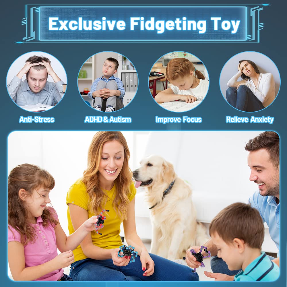 8-Pack Transformable Fidget Spinner Toys - Deformation Robot Chain Spinner for Stress Relief and Focus