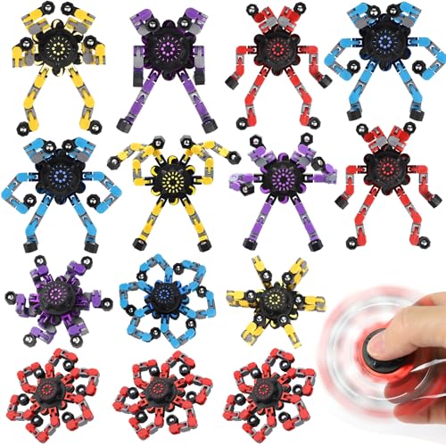 8-Pack Transformable Fidget Spinner Toys - Deformation Robot Chain Spinner for Stress Relief and Focus