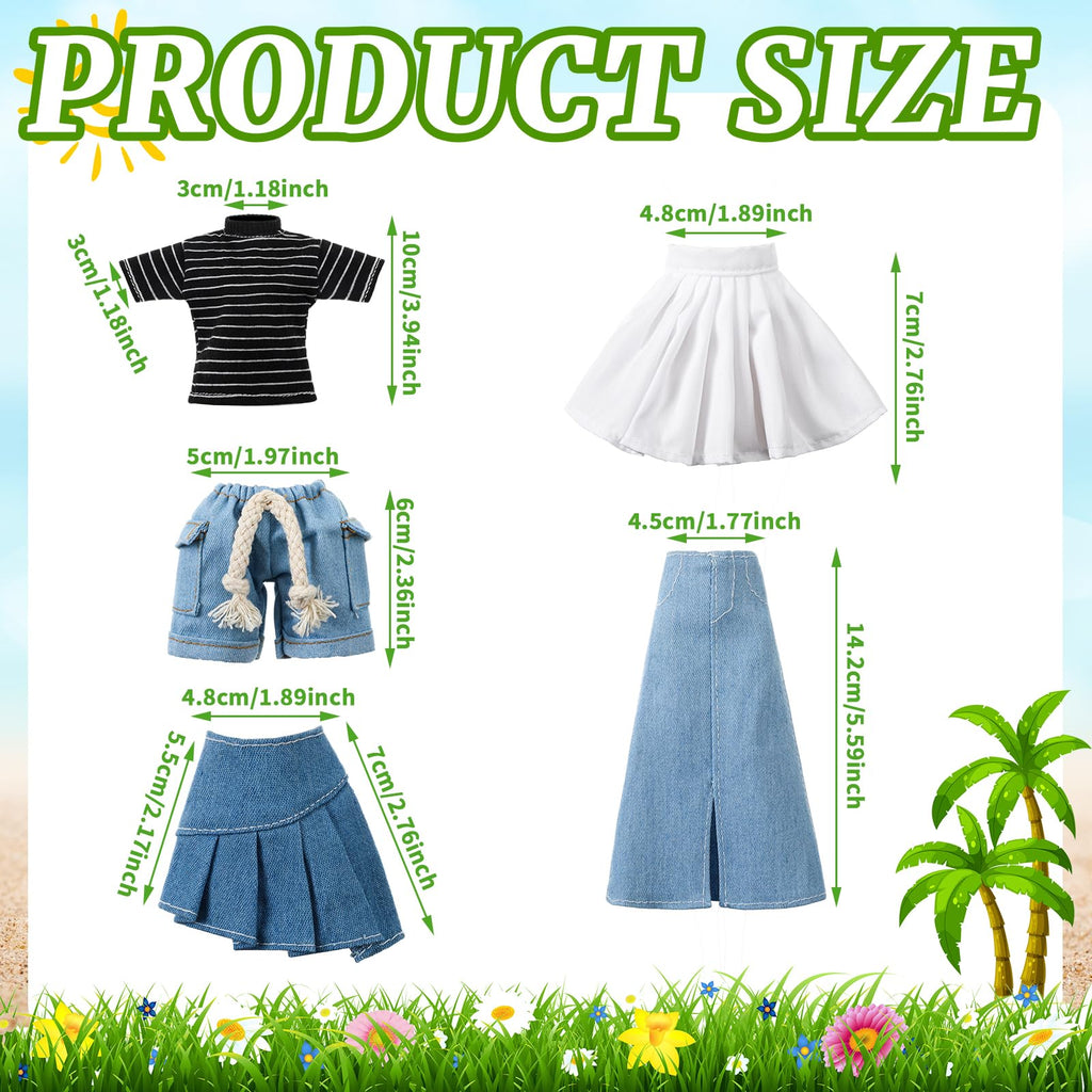 8-Piece Doll Clothes Set for 11.5 Inch Dolls – Casual Tops and Denim Pants by Bencailor