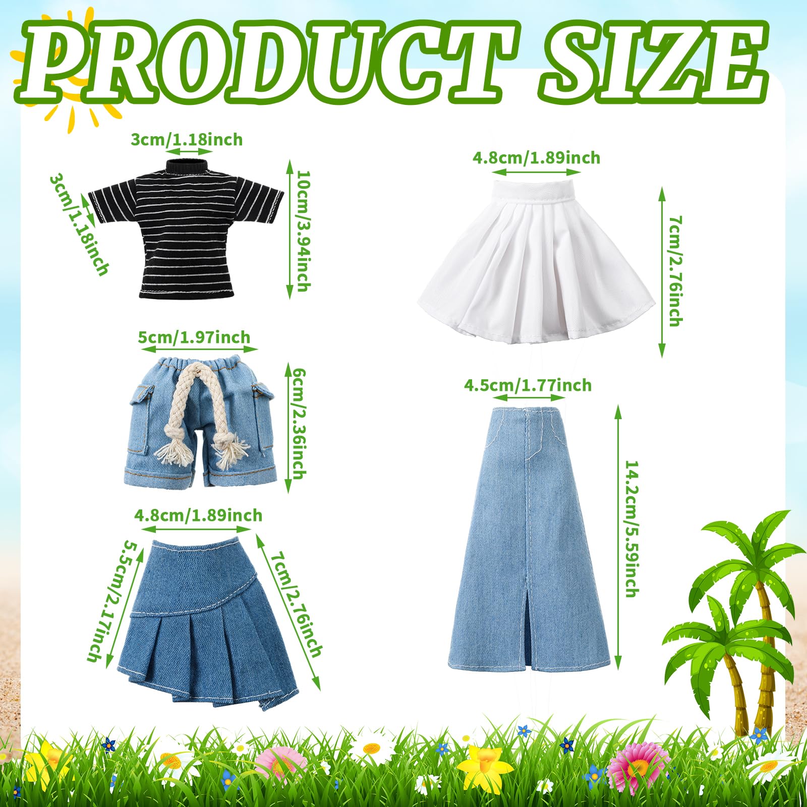 8-Piece Doll Clothes Set for 11.5 Inch Dolls – Casual Tops and Denim Pants by Bencailor