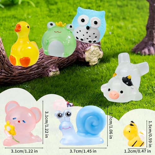 80 Luminous Mini Resin Animals – Unique Glow in the Dark Figurines for Fairy Gardens, Dollhouses & Party Favors