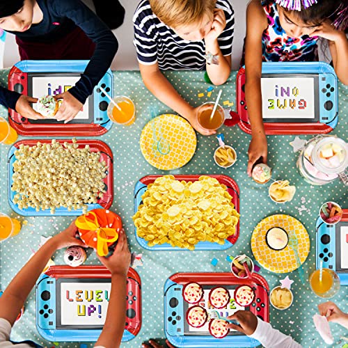80 Pack 11-Inch Controller Paper Plates for Video Game Birthday Party - Blue