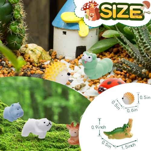 80-Piece Mini Resin Animals Set - Assorted Tiny Figurines for Fairy Gardens, Dollhouses & Crafts