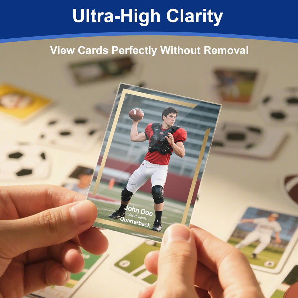 800 Pcs Soft Trading Card Sleeves, Top-Loading Ultra-Clear Protectors for Standard Cards - WITHYU
