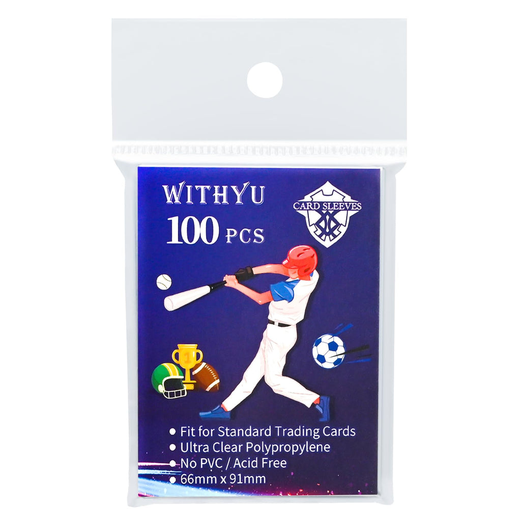 800 Pcs Soft Trading Card Sleeves, Top-Loading Ultra-Clear Protectors for Standard Cards - WITHYU