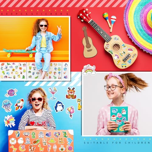 800-Piece Vinyl Water Bottle Stickers – Colorful, Waterproof, and Reusable for Kids & Adults
