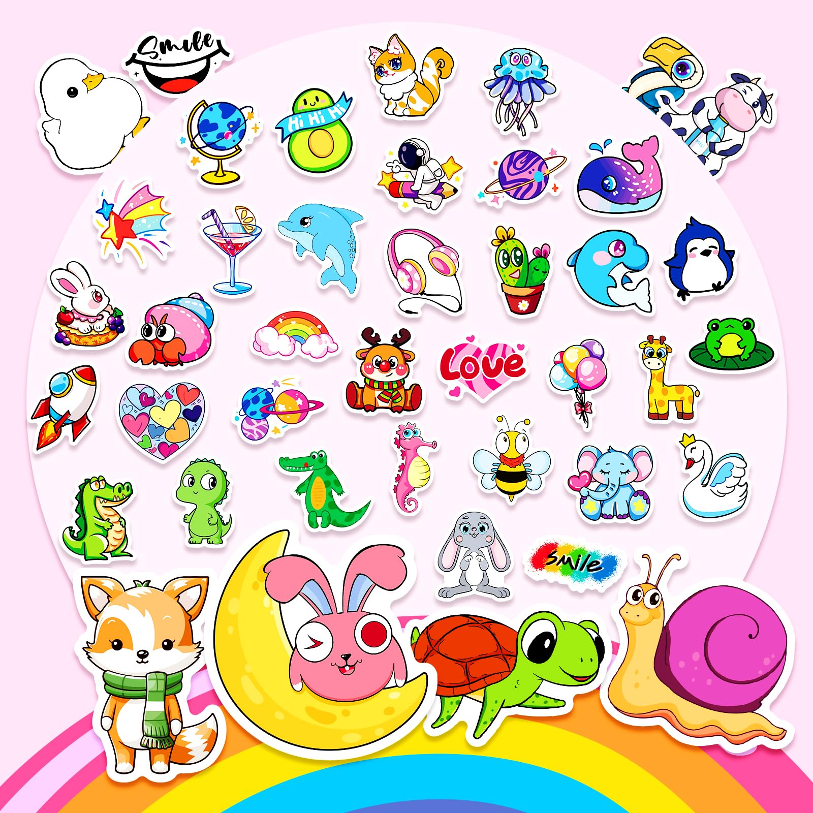 800-Piece Vinyl Water Bottle Stickers – Colorful, Waterproof, and Reusable for Kids & Adults