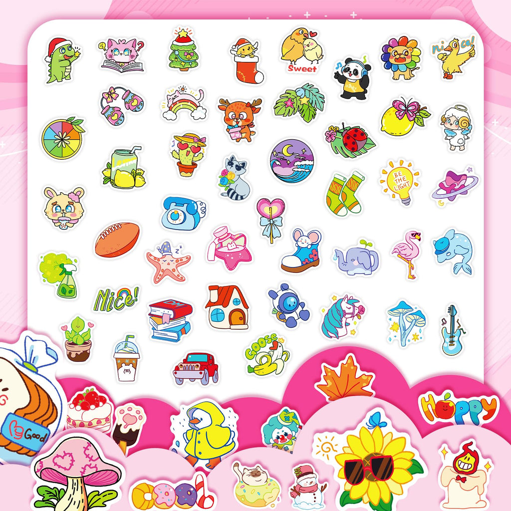 800-Piece Vinyl Water Bottle Stickers – Colorful, Waterproof, and Reusable for Kids & Adults
